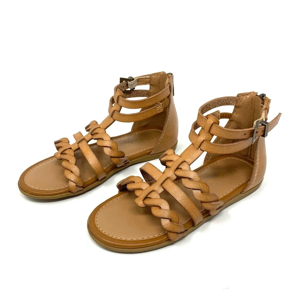Indigo rd. Natural Tan Gladiator Strapped Sandals Shoes Little Girls size 10